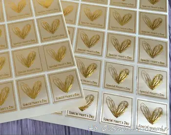 

300PCS/Lot New product Golden ' special Heart day ' design thanks series seal sticker DIY note gift Labels multifunction