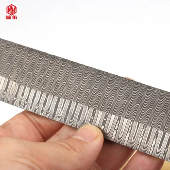 

EDC Tool DIY Trapezoidal Powder Damascus Pattern Steel Blade Has Been Heat Treated