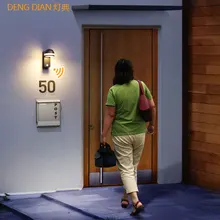 Светодиодный светильник с датчиком, наружный настенный светильник, водонепроницаемый алюминиевый светильник для передней двери, настенный светильник для забора, лестницы, балкона, сада, 5 Вт, AC220-240V