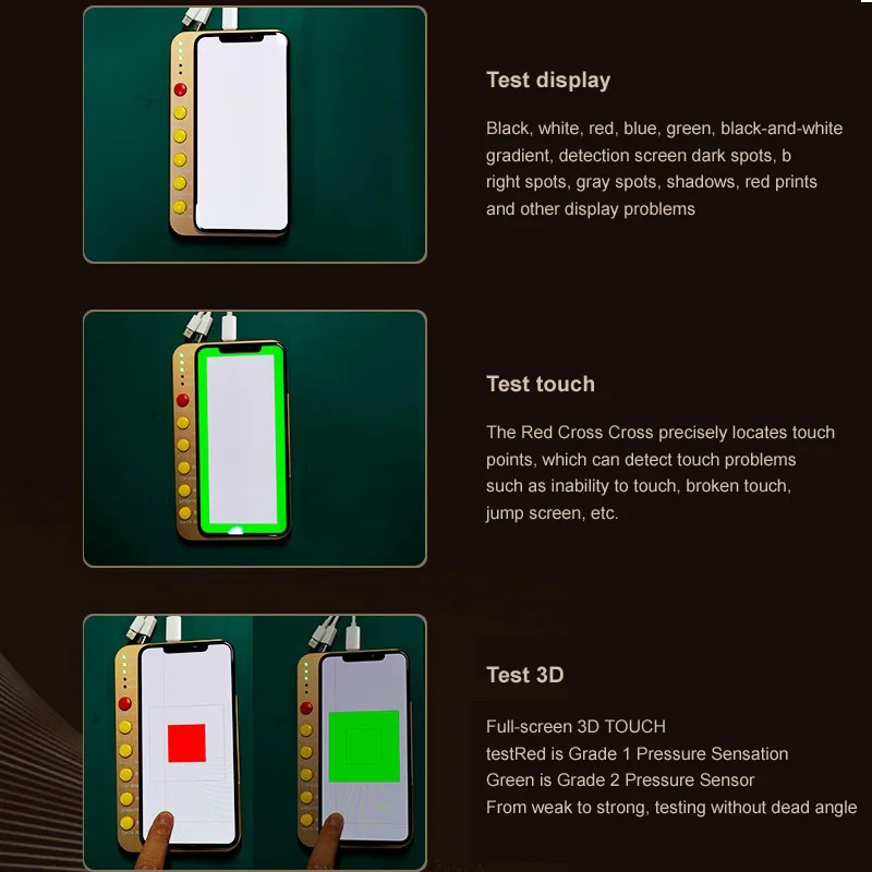 US $93.80 DL100 LCD Screen Tester Box Test Board for iPhone 6S XS MAX 3D Restore Original Color Restore Touch Display