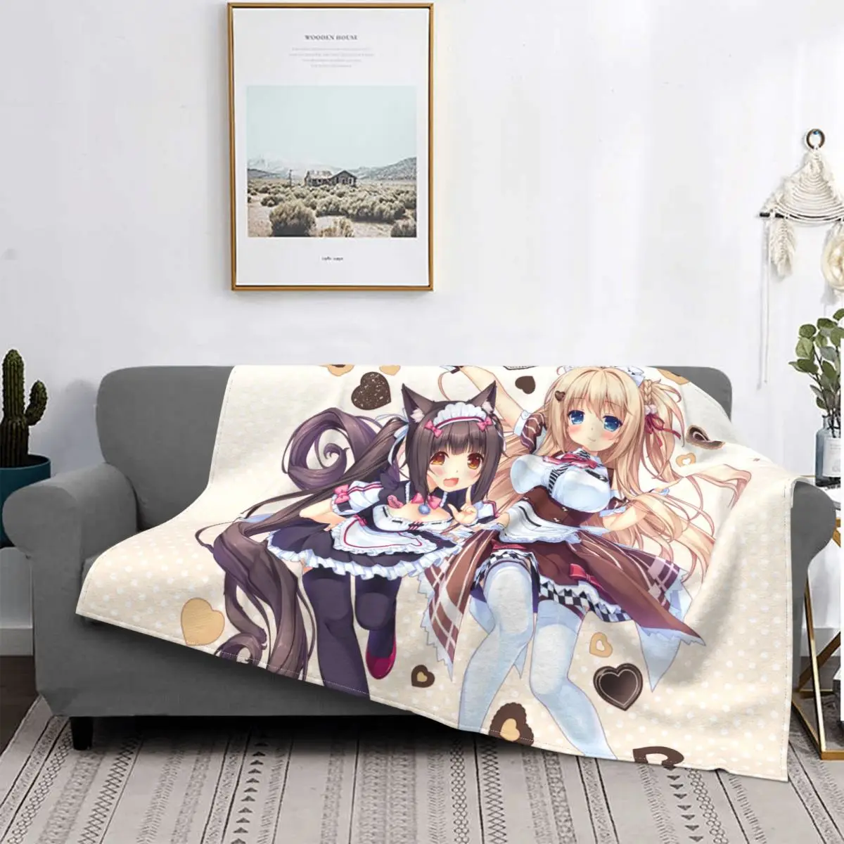 

Chocola Maple Blanket Cover Anime Nekopara Sexy Gir Flannel Throw Blanket Bed Sofa Personalised Soft Warm Bedspreads