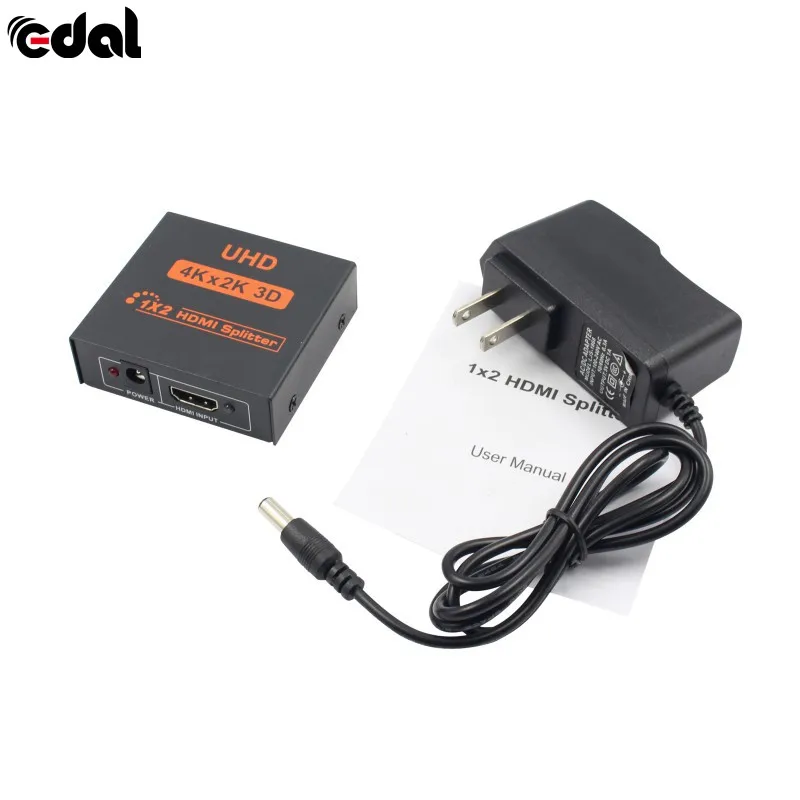EDAL 3D 4K* 2K Full HD 1080p 1X2 HDMI сплиттер 2 порта усилитель повторителя концентратора для HDTV