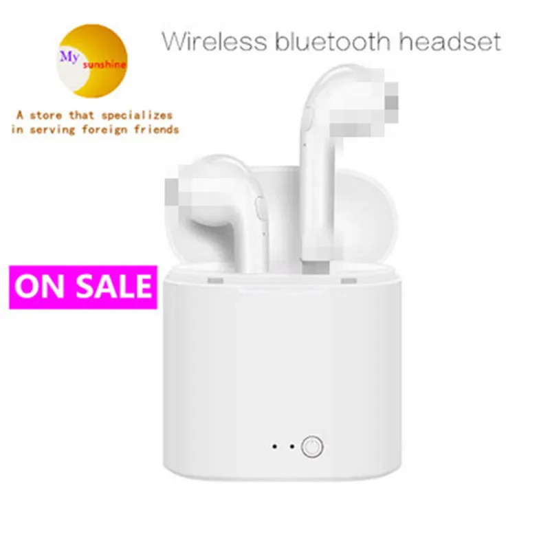 I7s TWS Bluetooth V5.0 EDR наушники Близнецы беспроводные стерео бас музыкальные наушники с зарядной коробкой для iphone xiaomi huawei