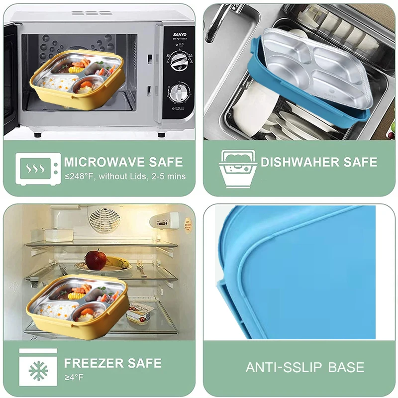 Cute Bento Lunch Box for Kids School Children Microwavable Stainless Steel Kindergarten Children's Bread Sandwich Food Box