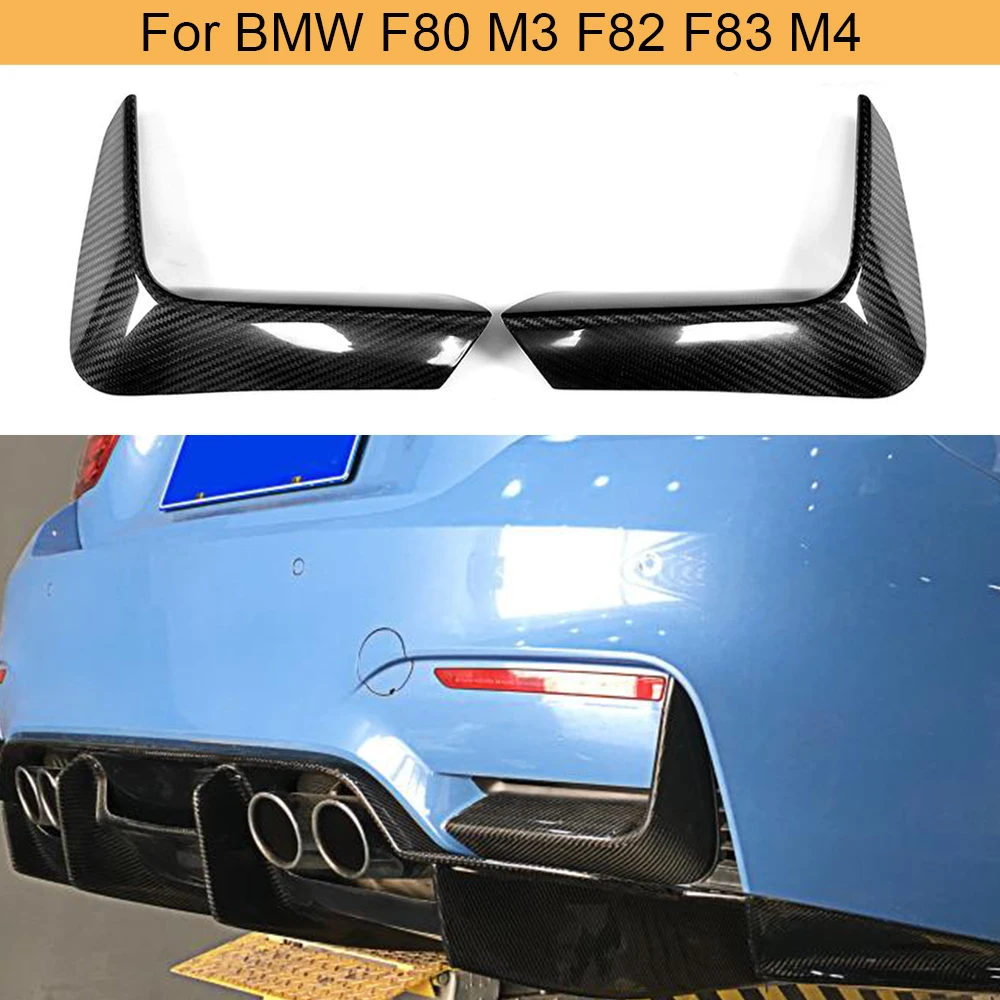 Карбоновые разветвители для заднего бампера BMW F80 M3 F82 F83 M4 4 двери 2 2014 2019
