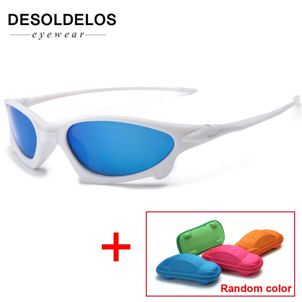 white blue DesolDelos HD поляризованные солнцезащитные очки для женщин, маленькая оправа, UV400, солнцезащитные очки для мужчин, зеркальные, Овальные, для вождения, Gafas De Sol, с коробкой - Цвет линз: white blue