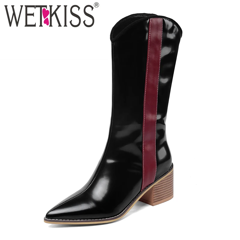 calf high western boots