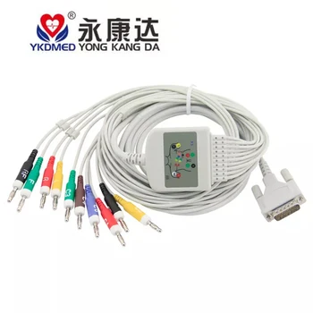 Compatible Schiller Ecg Cable 10 lead For Patient Monitor Banana 4.0 IEC 10 kohm Resistance