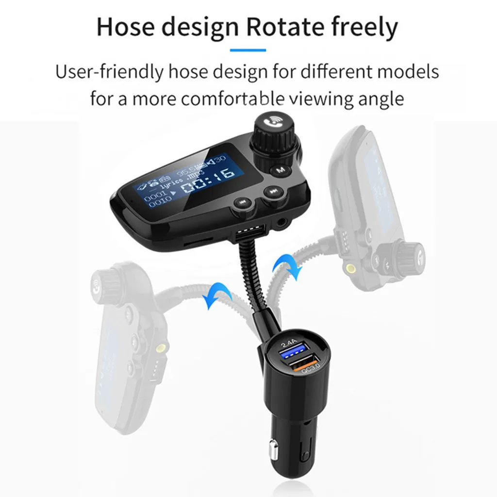 Usb Автомобильное зарядное устройство Bluetooth fm-передатчик Qc Быстрая зарядка 3,0 MP3-плеер для Xiaomi samsung Iphone huawei Qc3.0 зарядное устройство# N