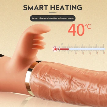 Handheld Thrusting Dildo Vibrator Clit Licking Toys Vagina Stimulation Sex Toys For Woman Telescopic Swing Vibrating Dildo 5