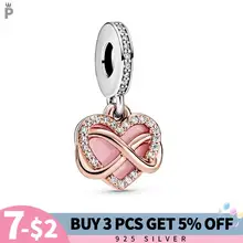 

New 925 Sterling Silver Infinity Love Infinite Dangle Charms Beads Fit Original Necklace Bracelet Jewellery Pendant Women Gift