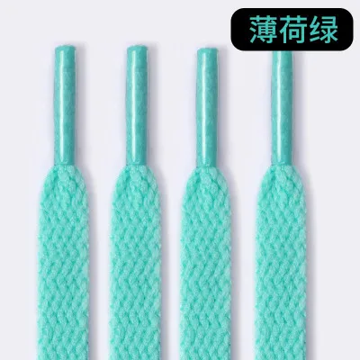 36 Colors 8mm Flat Thicken White AF1  Kids  Shoelaces  Basketball Sneakers Sail  Shoe Laces  Shoe Accessories 60/100/120/140 Mint Green