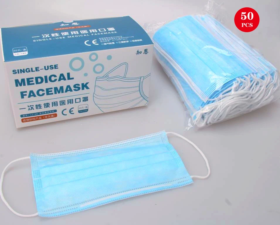 

50pcs KN90 Masks CE Certification Disposable Safe Breathable Face Mouth Mask Ear loop Non woven 3 Layers Anti-dust Filter Masks