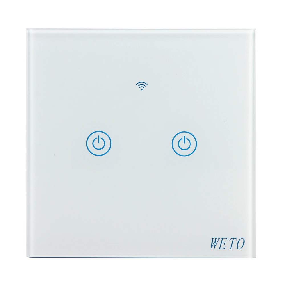 

WETO Wifi Smart Touchable Voice Control Mobile App Remote Control Two Way Switch Smart Panel Switches Suitable For Home Office
