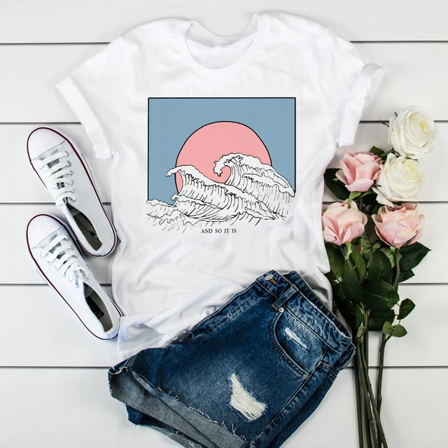 Women Whale Fish Cute Art Painting Ladies Womens Tops