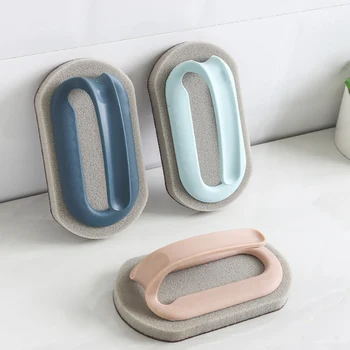 

Cleaning Brushes Emery Sponge Wipe Kitchen Decontamination Cleaning Brush Bowl Washing Pot Brush Sponge Wipe With Handle