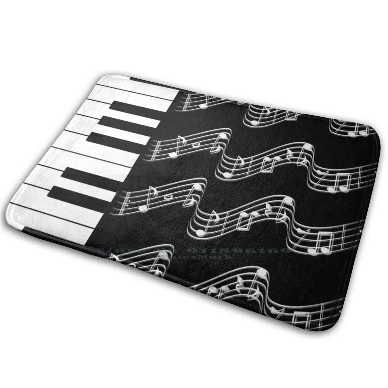 Piano Keys Musical Notes Mat Rug Carpet Anti Slip Bedroom Entrance Door
