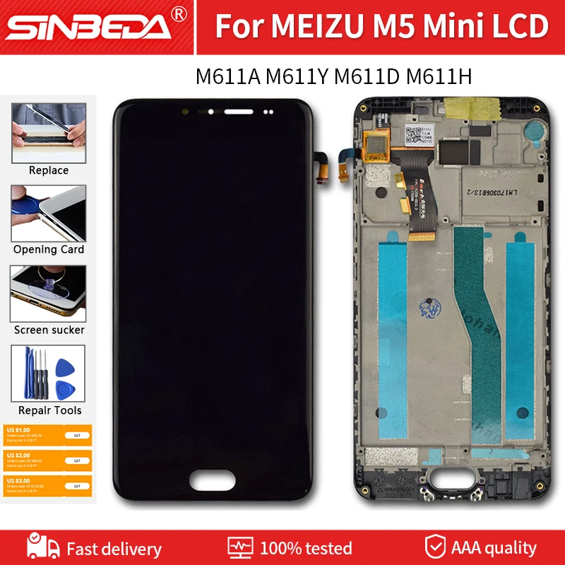 Оригинальный ЖК дисплей 5 2 дюйма для Meizu M5 кодирующий преобразователь сенсорного