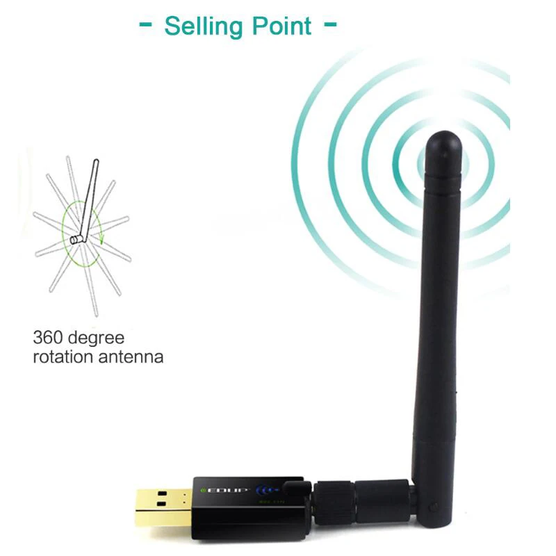 Бесплатный драйвер сетевой карты USB WiFi адаптер 300mbp 2dBi Wi-Fi адаптер ПК Wi Fi антенна WiFi ключ 2,4G USB Ethernet WiFi приемник