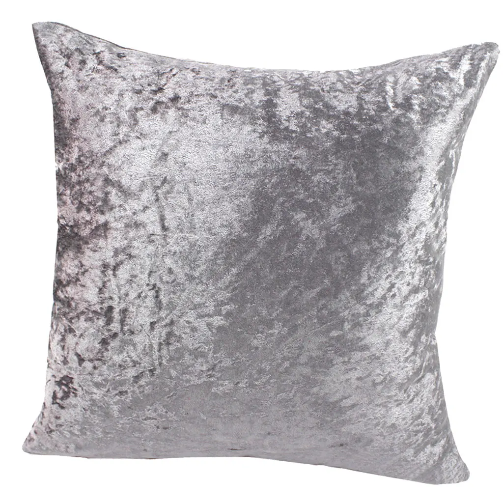 Solid Color Soft Plush Square Pillow Case Sofa Waist Throw Cushion Cover Case for Bedroom Sofa Car Office Decoration