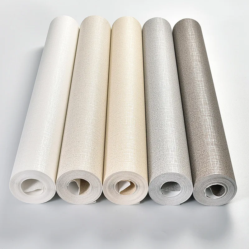 

Modern Minimalist Nonwoven Fabric Plain Color Faux Diatom Mud Wallpaper Solid Color 3D Linen Bedroom Living Room Clothing Backgr