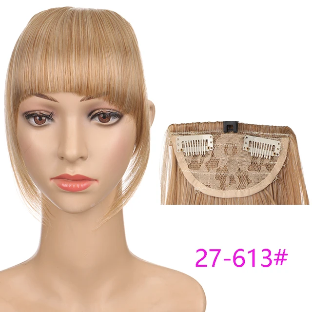 TALANG Neat Front Fringe Clip In  Hair Bangs  Hair Extensions Sweeping Side Blunt Bang Natural Black Brown Hairpieces WL-21