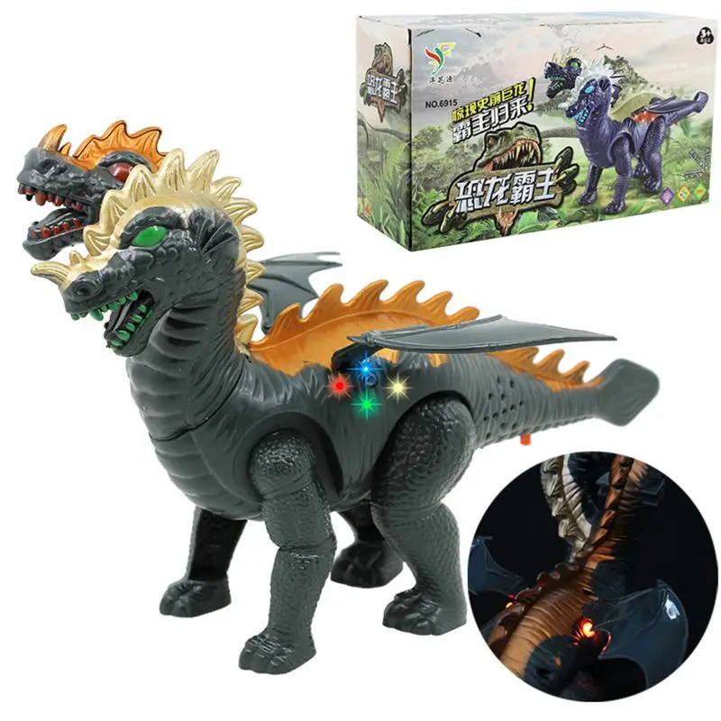 

Two Head Electric Light Sound Dinosaur Toys Boy Toy Gift Jurassic