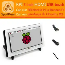 Raspberry Pi компьютер 5 дюймовый HDMI LCD USB сенсорный экран TFT дисплей с