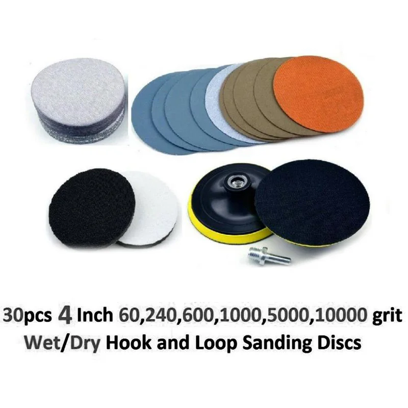 30 шт./компл. мокрый/Сухой наждачная бумага M10 60/240/600/1000/5000/10000 Грит+ 1* Концевая фреза 8 мм хвостовик M10+ 1* Мягкая пена подушечки высокого качества