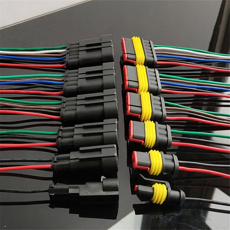 

1sets Kit 2 pin 1/2/3/4/5/6 pins Way Super Seal Sealing Waterproof Electrical Wire Cable Connector Plug for Automobile connector