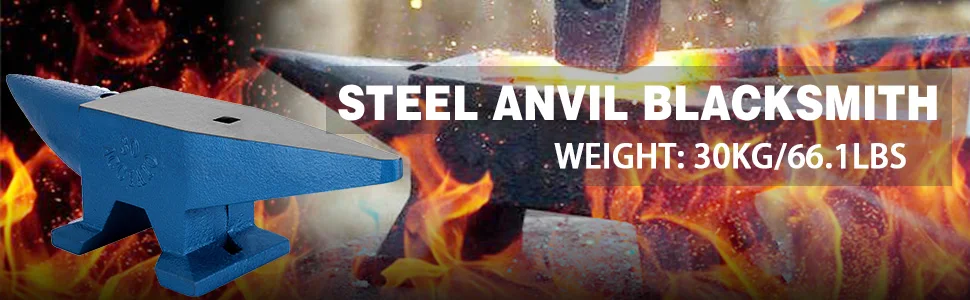 VEVOR 66 lb Blacksmith Anvil Forged Steel 30kg Heat Treated Long Round Horn 