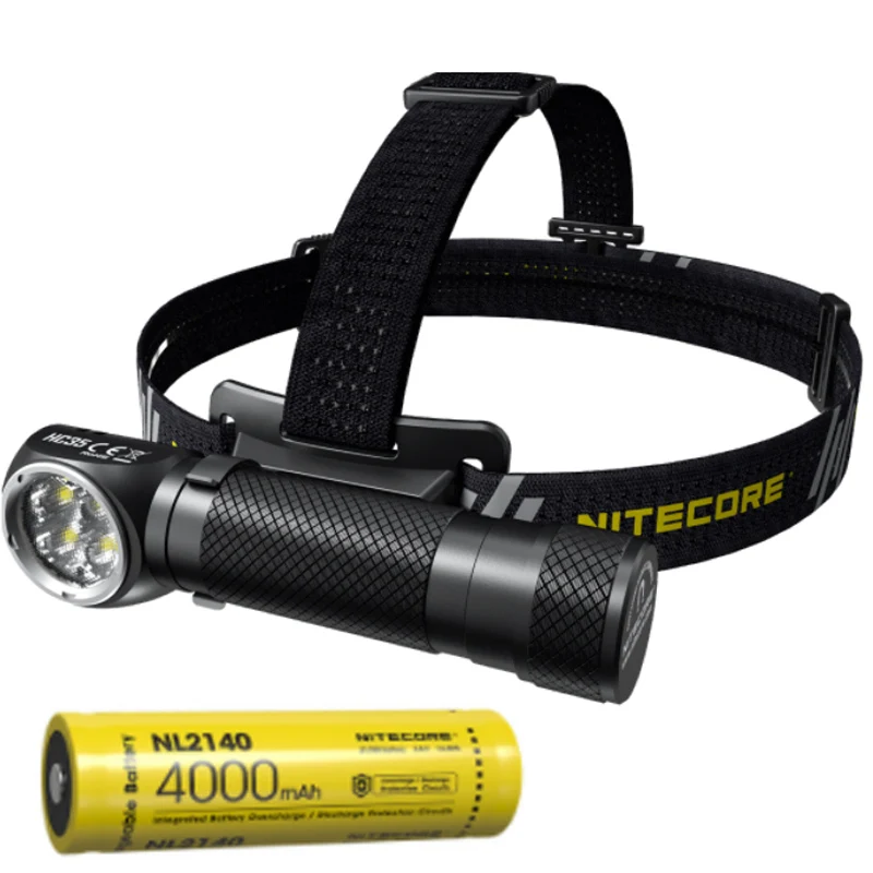 NITECORE HC35 микро-налобный фонарь с зарядкой от USB 4* XP-G3 S3 светодиоды Макс 2700 люмен луч бросок 134 м налобный фонарь с батареей 21700 4000 мАч - Испускаемый цвет: HC35 NL2140HP