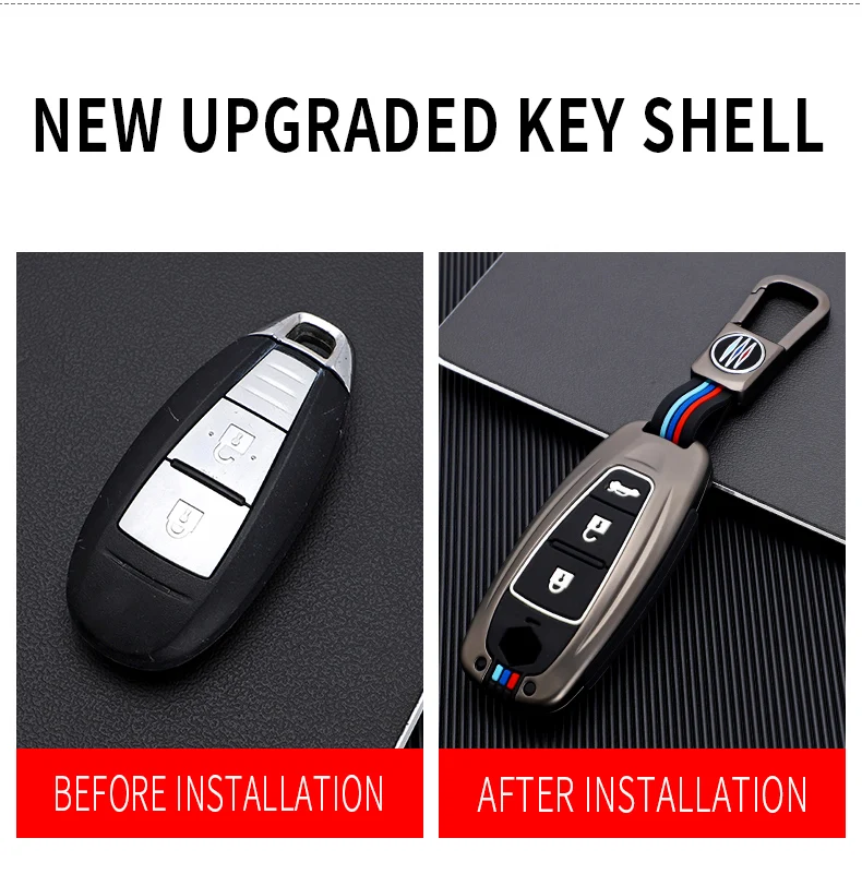Custodia a 3 pulsanti in lega di zinco per auto Smart Key Shell Cover per Suzuki Vitara Swift Ignis Kizashi SX4 Baleno Ertiga 2016 2017 2018 2019 - H7e8fafbdfa5147bfa06bf61bf790b708l
