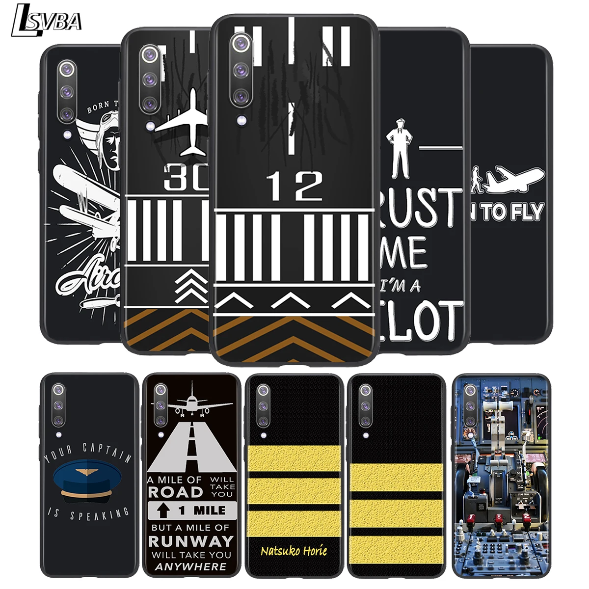 

Fly Pilot Plane For Xiaomi Mi Note 10 Ultra 5G 9 SE 8 A3 A2 A1 6X Poco M2 Pro Play F1 Lite 5G Black Phone Case