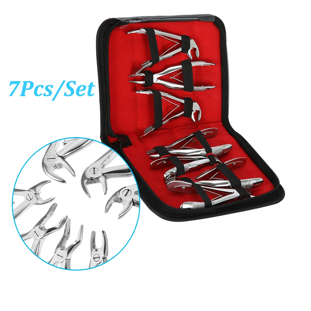 7pcs Stainless Steel Dental Forceps Children's Tooth Extraction Forcep