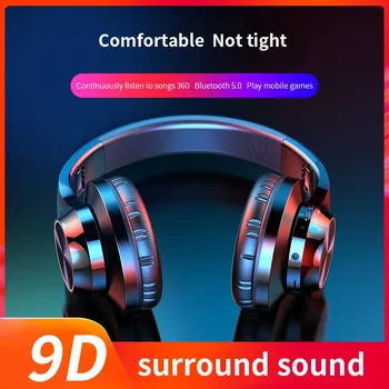 

A11 Bluetooth 5.0 Wireless Earphone Over-ear Headphones 9D Surround HiFi Noise Canceling Gaming Headset With Mic SupportsTF Card