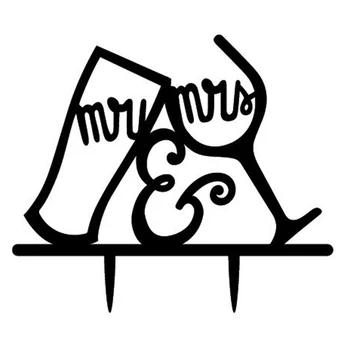 

Funny Mr and Mrs Wine Glass Cake Topper Personalized Drinking Cup Wedding Birthday Party Cake Decoration