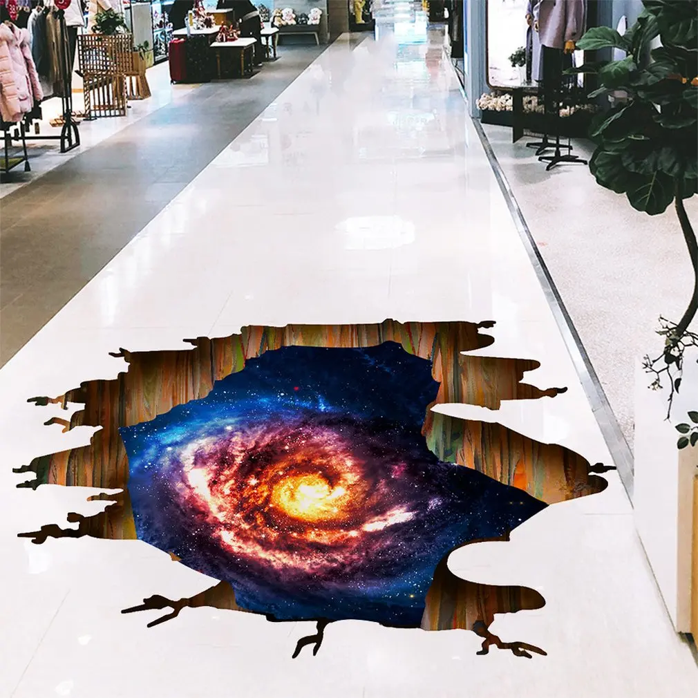 KS6642 3D Star Black Hole Pattern Stickers Wall Bedroom Decoration Waterproof Removable For Kids Rooms Art