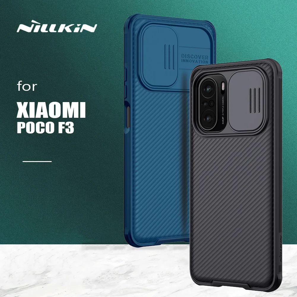 

Nillkin for Xiaomi Poco F3 Camshield Cover Slide Camera Protection Case Textured Slim PC Frosted Shield for Xiaomi Poco F3 Case