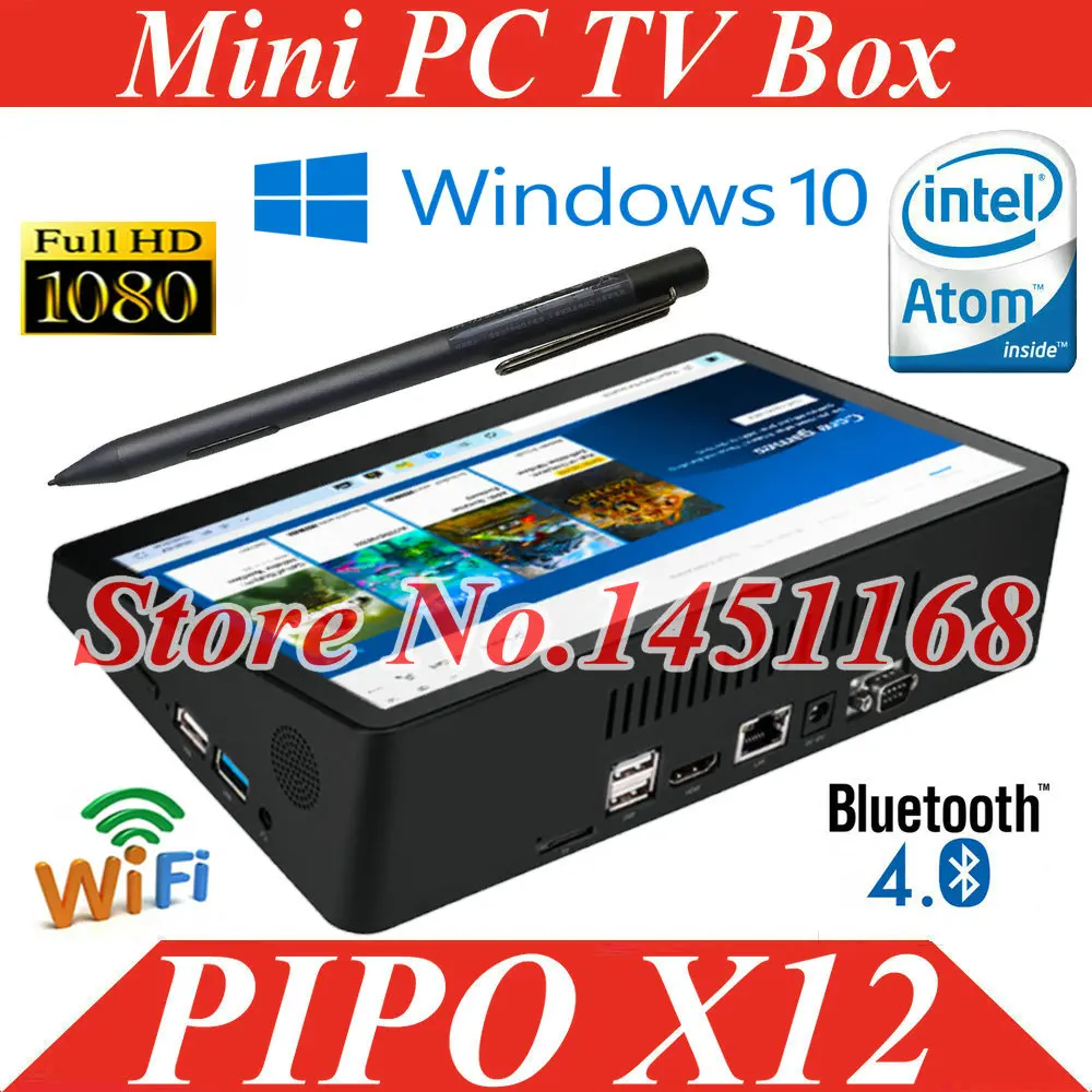 10 8 дюймовый PIPO X12 Мини ПК с outstylus Windows ТВ бокс Z8350 четырехъядерный мини 4G/64G HDMI медиа