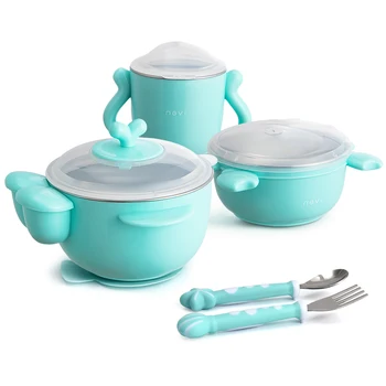

NCVI Sticky Bowls Eating Feeding Tools-5 Pieces Set,Water Injection Bowl,Cups, Salad Bowls, Forks and Spoons for Kids (5Pack)