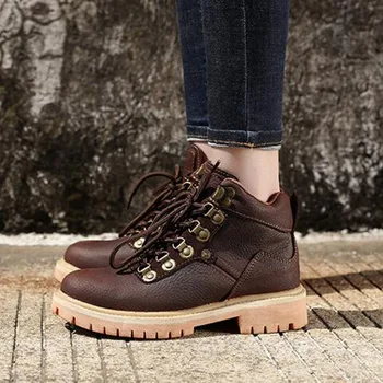 

2019 Women New Style Martin boots Fashion Design Woman Shoes Full cowhide High Quality Boots Autumn winter Motorcycle boots Shoe