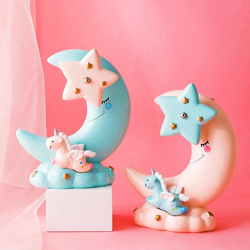 Ins unicorn clockwork music box resin dream home decoration music box student gift Kids friend present for Merry christmas