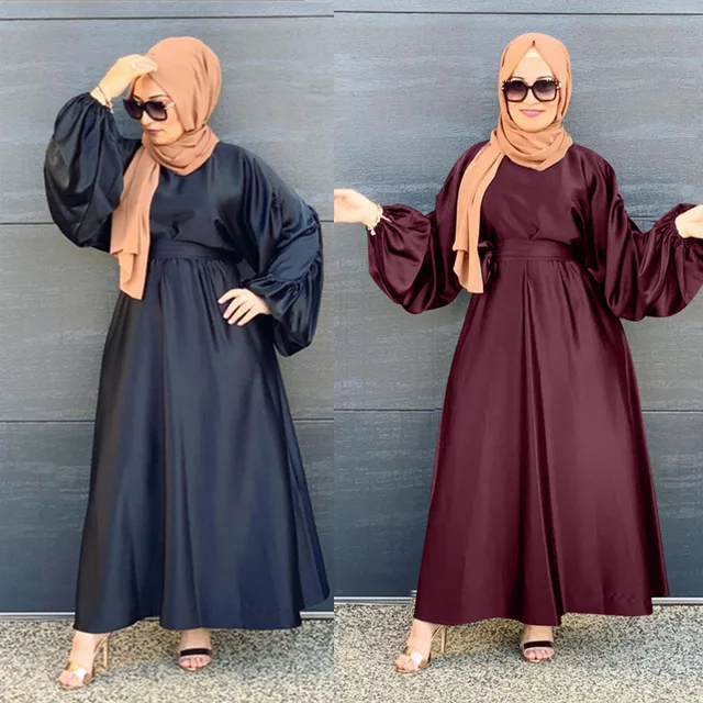 Kaftan Dubai Abaya Turkey Robe Satin Femme Muslim Hijab Dress Maxi African Dresses Abayas For Women Islam Clothing Vestido Mujer 1