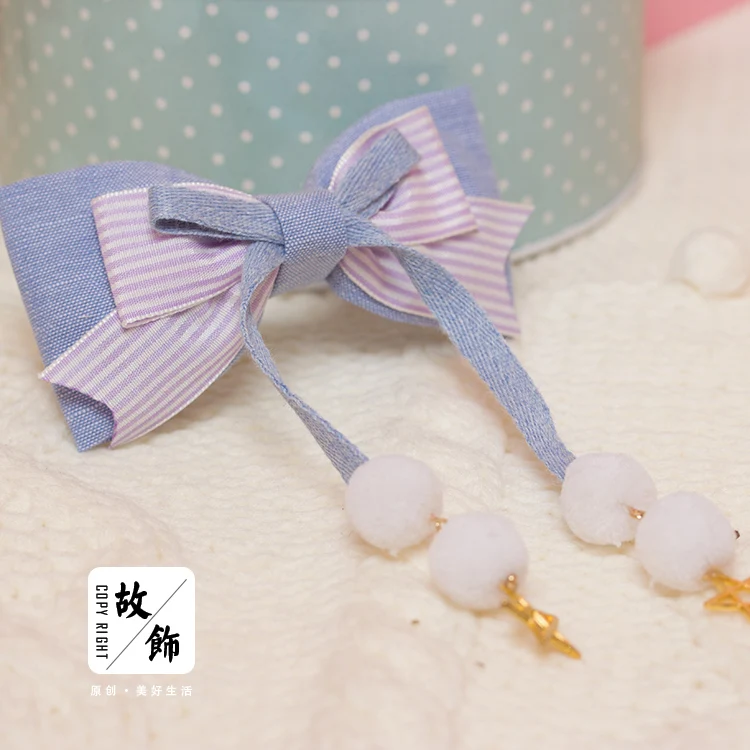Hair Clip Японские девушки ручной работы ободок с ушками бантом подростковое сердце аксессуары для волос головной убор Лолита Mengniang повязка на голову Косплей - Цвет: Hair Clip