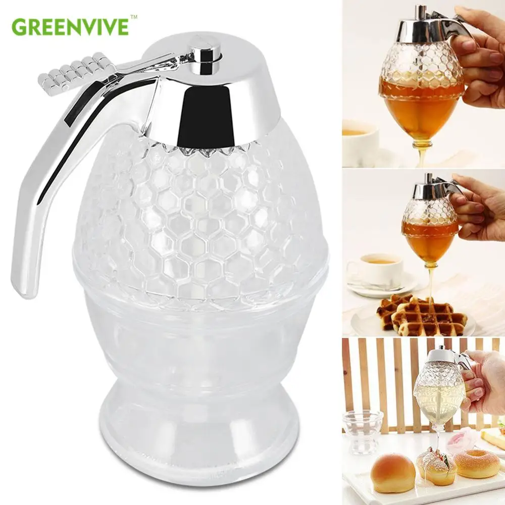 

Acrylic Honey Dispenser No Drip Syrup Dispenser Jar with Stand