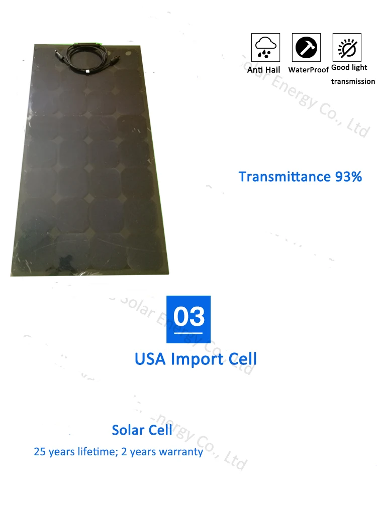 Sunpower Гибкая солнечная панель 100 Вт; монокристаллическая солнечная батарея; 22% эффективность зарядки лодочное зарядное устройство