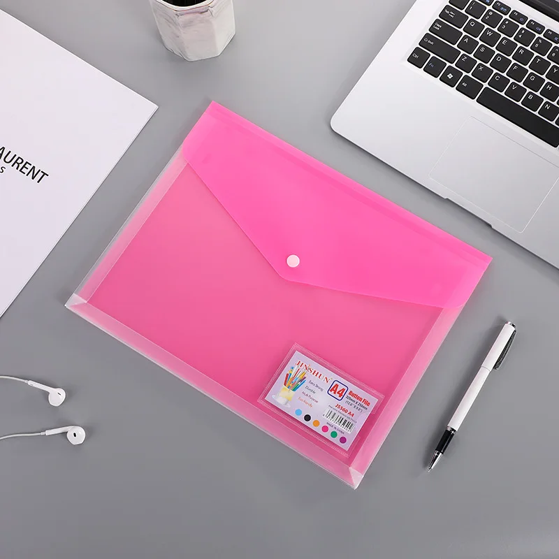 6 Pack Poly Envelopes Document Folder Snap Button Project Pockets Clear Plastic Folders With Lable Pocket FC Letter Size Ofiice