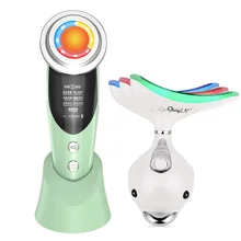 

EMS RF EMS RF LED Photon Therapy Face Skin Lifting Machine + Led Facial Neck Massager Photon Therapy Heating Wrinkle Removal