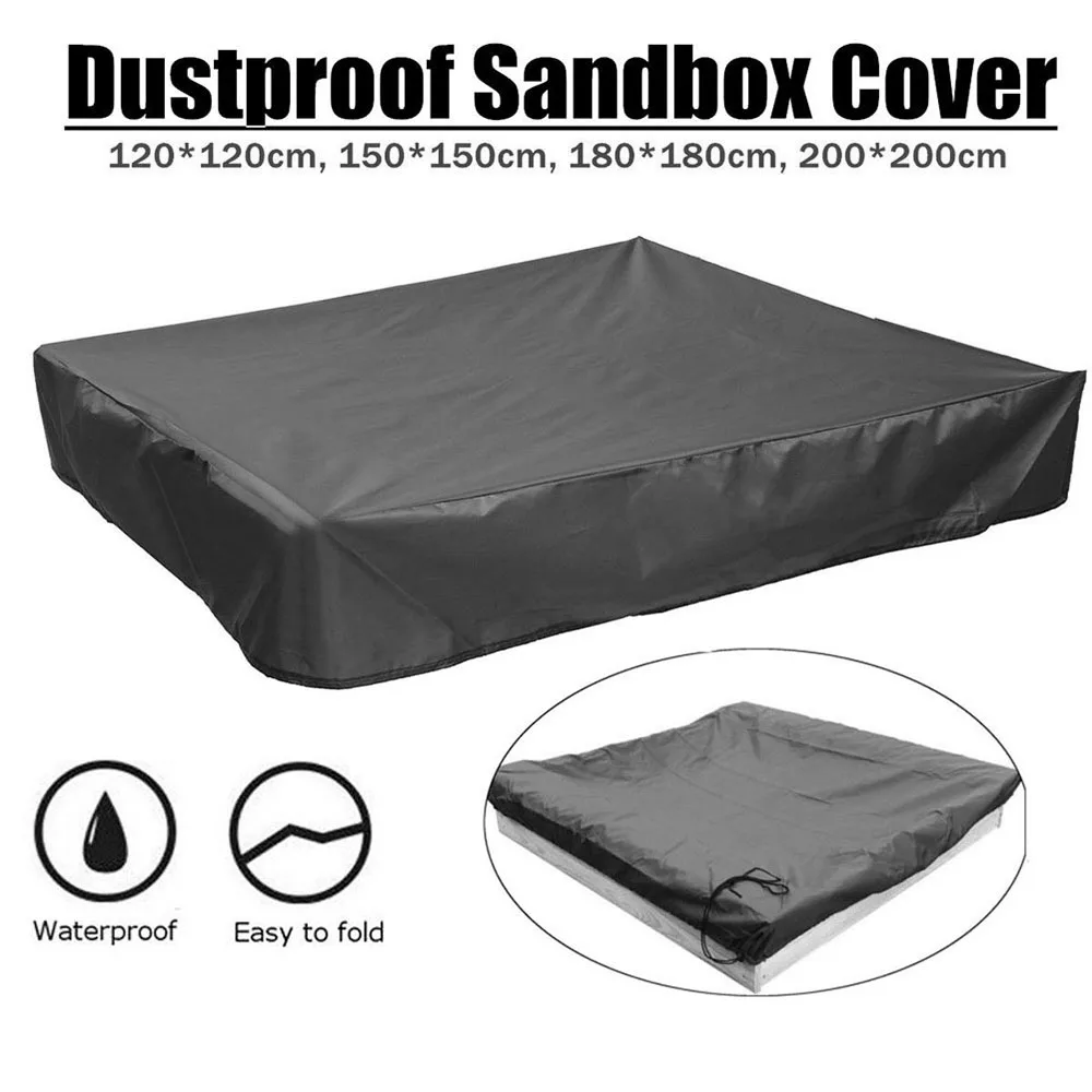 Dyda6 Dustproof Protection Sandbox Cover with Drawstring Oxford Cloth Waterproof Multi-Purpose Sandpit Pool Cover Outdoor Garden Dust Cover 200x200cm 